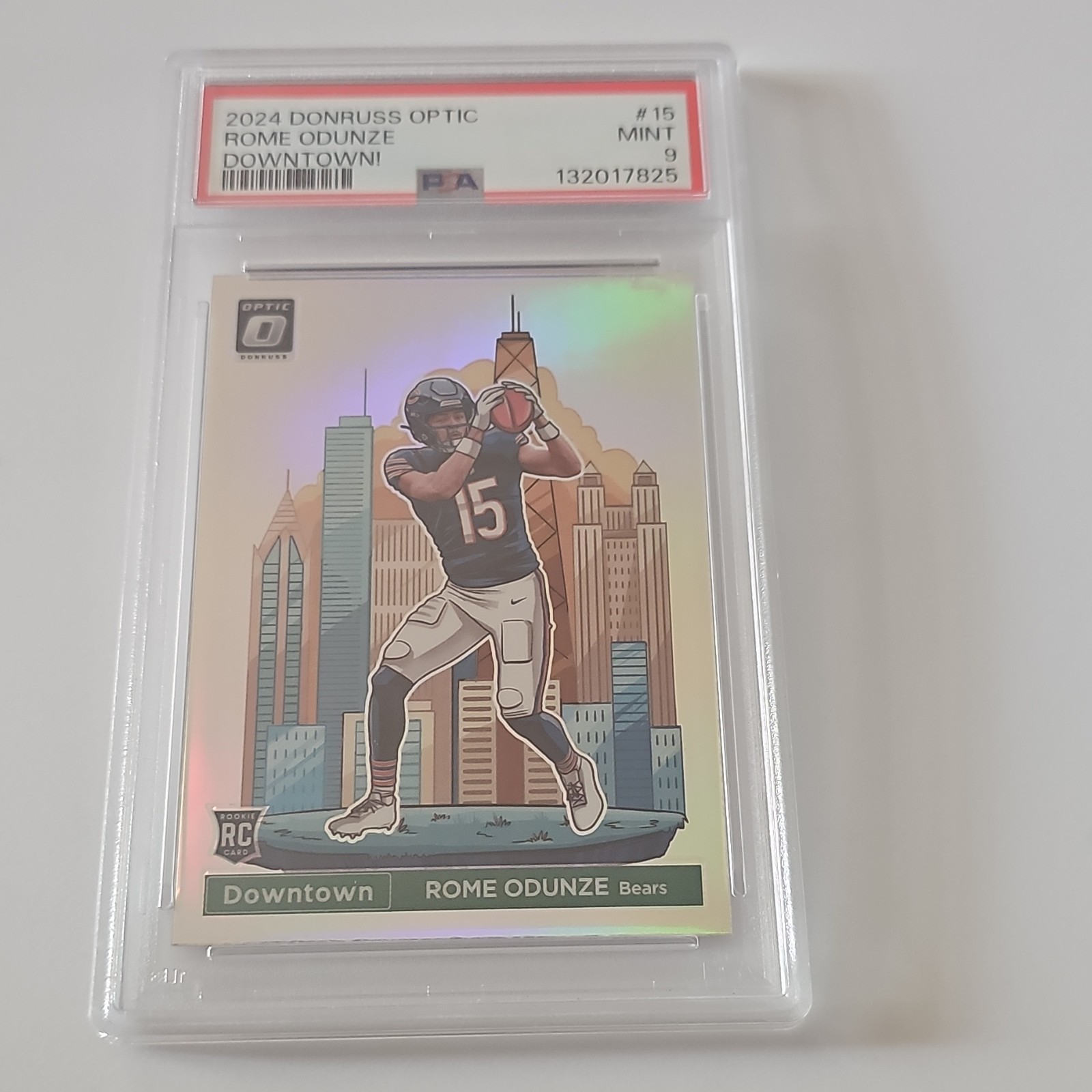Panini 2024 Donruss Optic Downtown Rome Odunze Rookie Bears #15 PSA 9