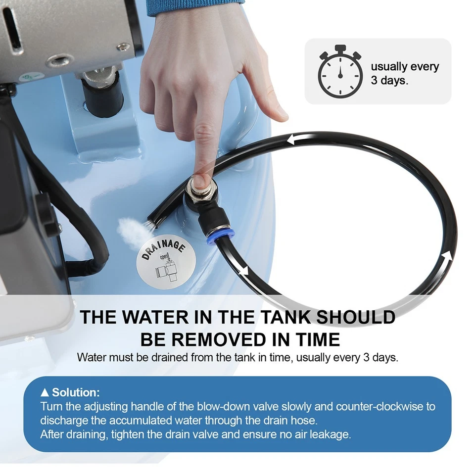 Compressor de aire silencioso médico dental libre de aceite 24L/40L tanque - Imagem 4 de 4