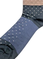 Punto Polka Dot Mens Dress Socks Egyptian Cotton 10-13 Ocean Blue Gray Italy