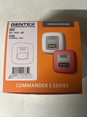 Fire Alarm Strobe, 24 VDC, LED, Wall/Ceiling Mt, White, Clear Lens, Gentex #GSW