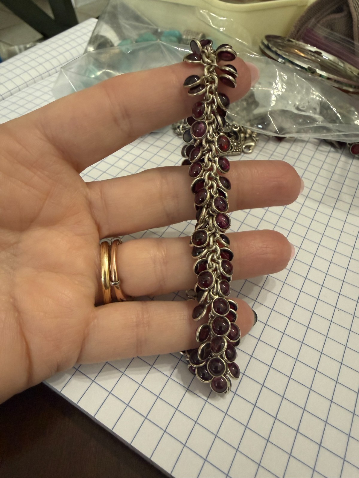 Silpada Sterling Silver Garnet Cha-Cha Charm Brac… - image 5