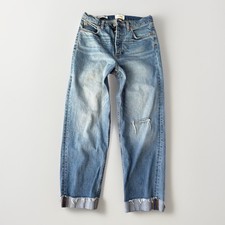 Universal Thread Highest Straight Ankle Jeans Size 10 Cuffed Boho Button Fly