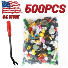 500xClips Car Body Plastic Push Pin Rivet Trim Moulding Fastener Screwdriver Kit