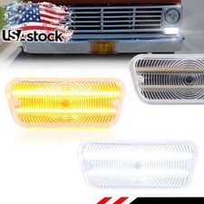 2X Clear Switchback LED Front Parking Signal Light For 1967-1971 Ford F100 Truck