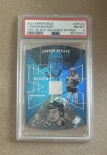 2023 Upper Deck Spx Hockey Connor Bedard Holoview Retro DieCut Rookie Card PSA 8