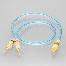 RCA phono male B to Deluxe 4mm bananas AV Audio amplifier speaker cable 1 16FT