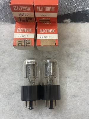 Firve Marconi 12SN7 B36 Chrome Plate D Getter NOS Tested Matched Pair