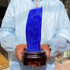 3.84LB Large Lapis Lazuli Freeform Gemstone Polished Rough Display Specimen