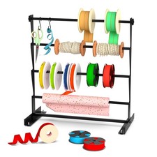 Alyoen Ribbon Organizer, Metal Ribbon Holder Storage Rack with Activity Hooks...