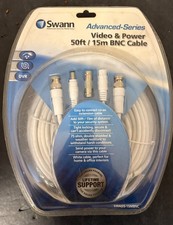 Swann SWADS-15MBNC Advanced-Series Video Power 50ft/15m BNC Cable - NEW