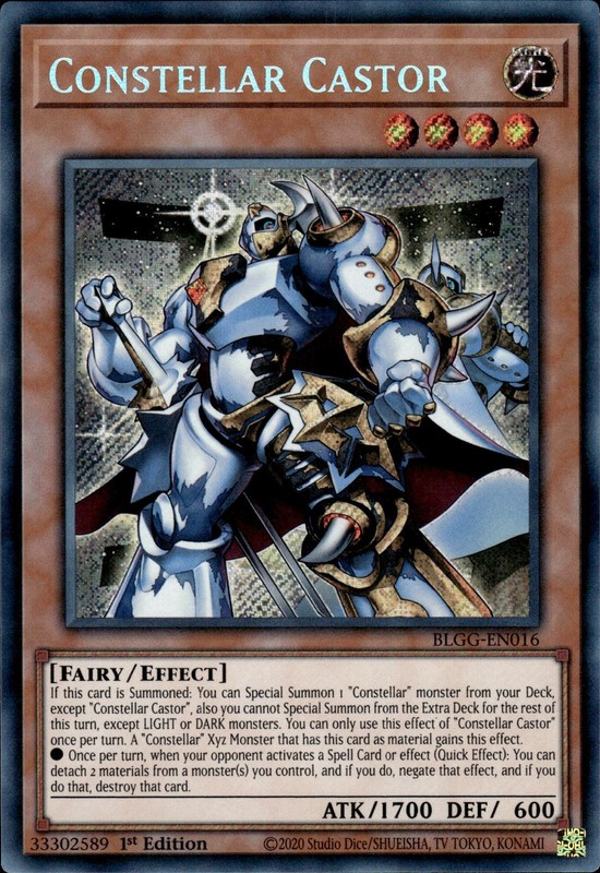 Constellar Castor - Secret Rare 1st Edition BLGG-EN016 - NM - YuGiOh