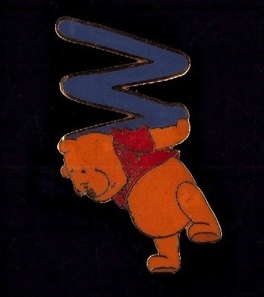 Disney Winnie the Pooh Smiling Laughing Holding W Mini Pin
