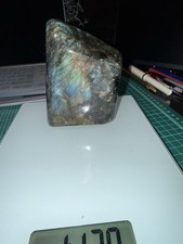 labradorite stone Large 1.75 Lb, With Square Agate As Platform!