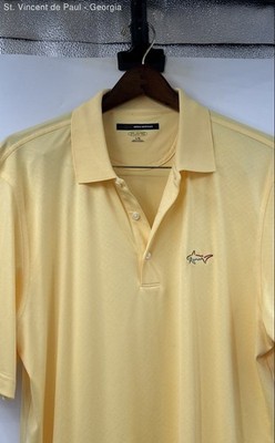 Greg Norman Play Golf Short Sleeve Polo Men's Large Yellow Logo