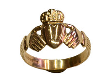 Vintage 9K 0.375 Rose Gold Claddagh Ring Size 11