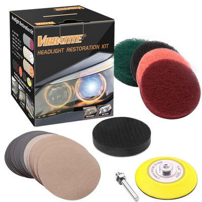Vibratite 21-tlg Scheinwerfer Restaurations Set Bohrmaschine Auto Polier Kit XL