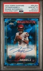 Jayden Daniels 2024 Topps Chrome Sapphire On Card Rookie Auto PSA 10 POP 2 RARE