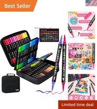 Acrylic Paint Pens, 60 Colors Dual Tip Paint Markers with Fine Tip and Brush ...