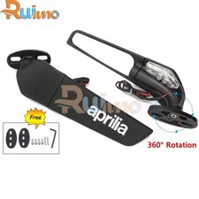 For Aprilia RS660 RSV4 RS125 RS250 LED Mirrors Wind Wing Rotating Rearview