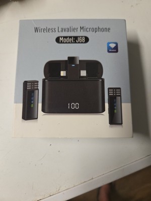 Wireless Lavalier Microphone, 2.4GHz Noise Cancellation, 65ft, work for 6 hours