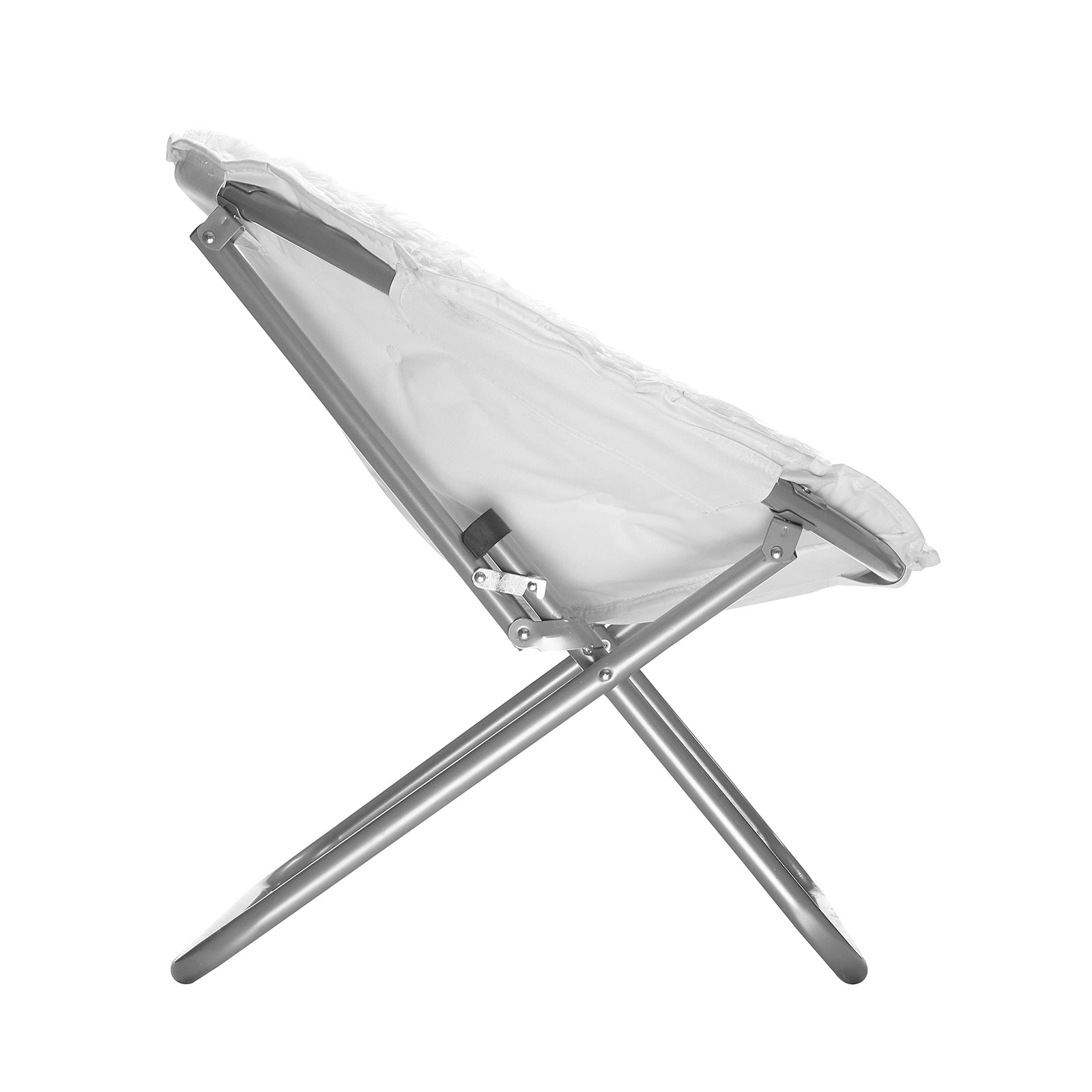 Mongolian Faux Fur Saucer Chair, Off White thumbnail 2