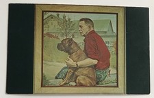 Antique Postcard-Louis Bromfield & Boxer Dog-by Anthony Wills