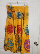 Full Skirt Size Med Boho Beaded Colorful by Manuela Moore Waist 30" Artsy