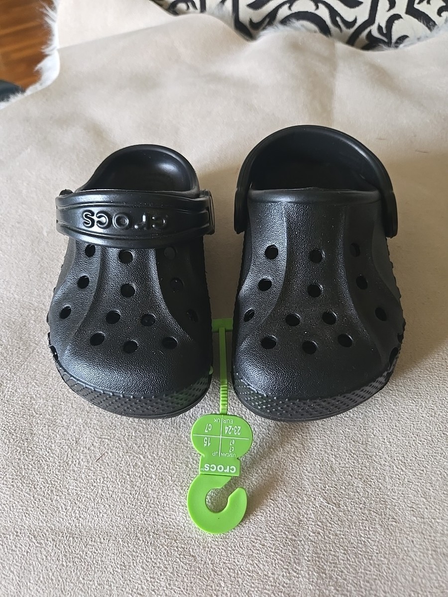 Crocs Unisex Kids Black Baya Clog Kids Size C Toddler Slip On