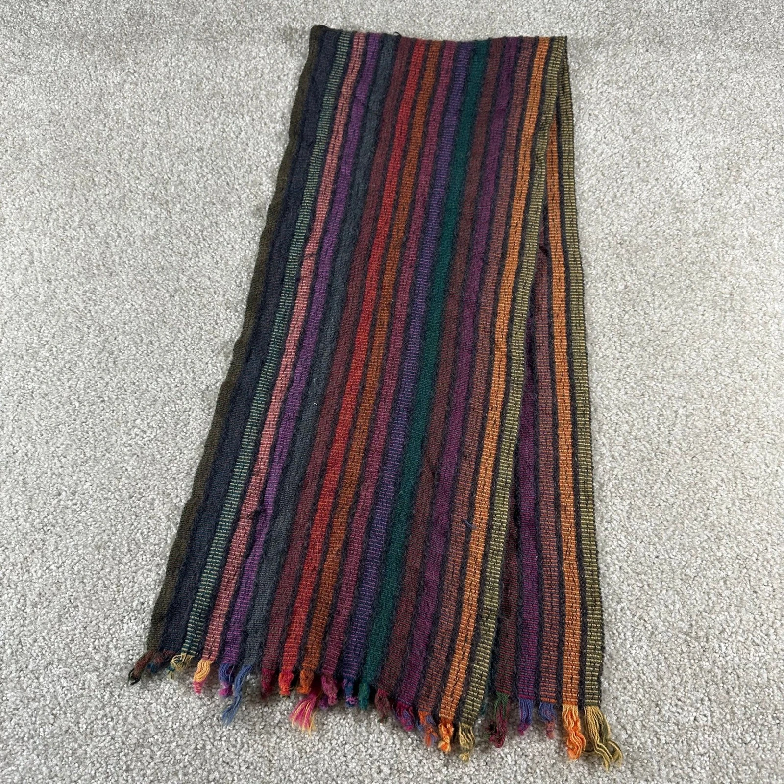 McKernan Merino Wool Scarf Multi Color Striped Fringe Made in Ireland Boho
Opens in a new window or