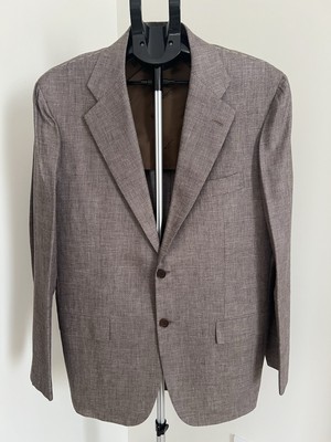 Kiton Men s Size 42R / 52R Tan Cashmere, Linen, Silk Blazer Barneys New York XO