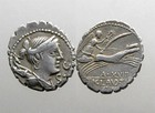 Claudia 5 Silver Denarius_Roman Republic_Diana With Bow & Quiver