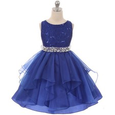 ROYAL BLUE Size 4 Flower Girl Dress Party Formal Birthday Bridesmaid Recital