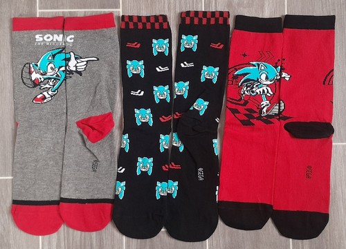 New Sega SONIC THE HEDGEHOG Boy's Kid's 3 Pack Cotton Socks - UK Size 6-8.5 - Picture 2 of 2