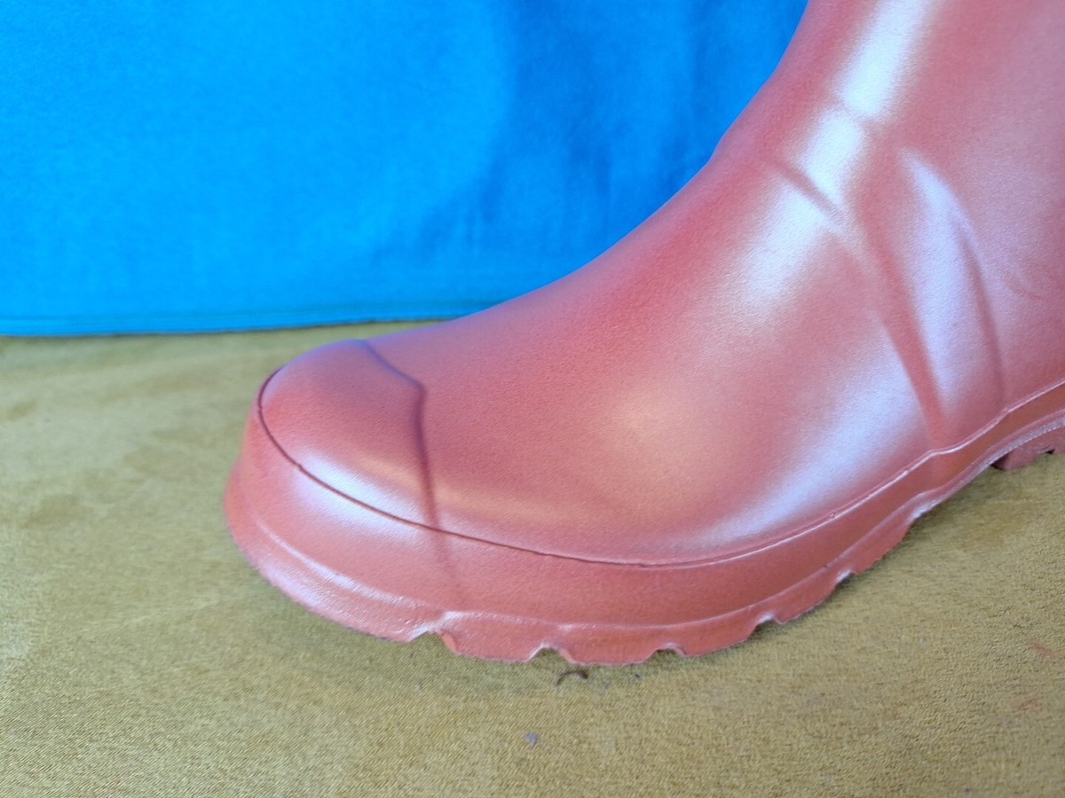 Hunter Womens Original Short Gloss Rain Boots Orange US 7