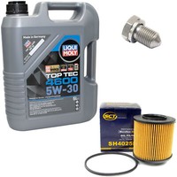 MotoröL Set 5W-30 5 Liter + ÖLfilter SH 4025 P + Schraube FüR Audi Seat Skoda VW