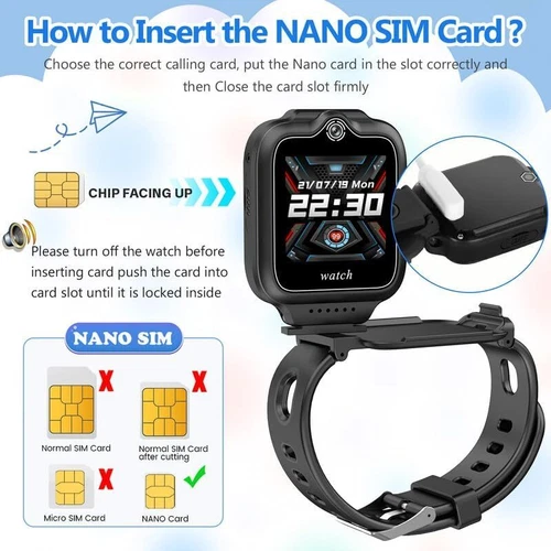 Reloj inteligente 4G Wifi para niños GPS rastreador cámara videollamada Smartphone SOS Alerta DE - Imagen 16 de 59