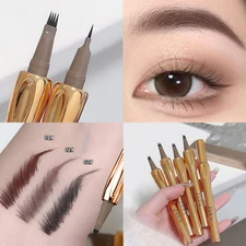 4 Fork Microblading Tattoo Eyebrow 3D Liquid Ink Pen Waterproof Natural Color