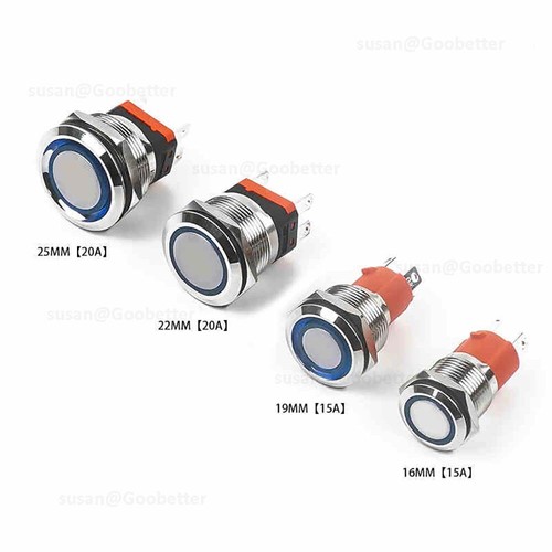 Metal Push Button Switch Momentary / Latching illuminated 12/16/19/22/25mm 220V - Picture 29 of 30
