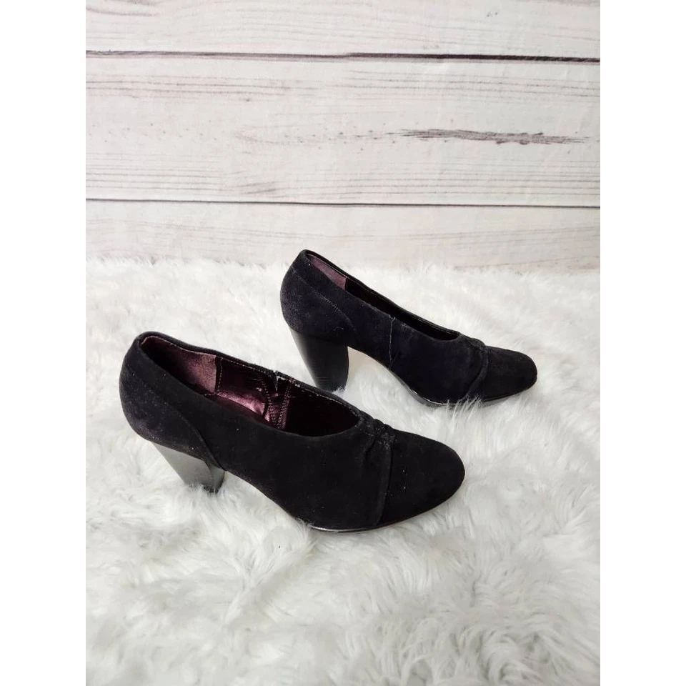 Indigo By Clarks Mujer Clásico Zapatos de salón Cuero Negro Sin cordones Terciopelo 7 M Foto 4 de 4