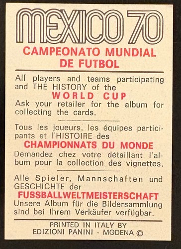 PANINI WORLD CUP 1970 CZERWONY/CZARNY - WYBIERZ SWOJE KARTY - Zdjęcie 210 z 348