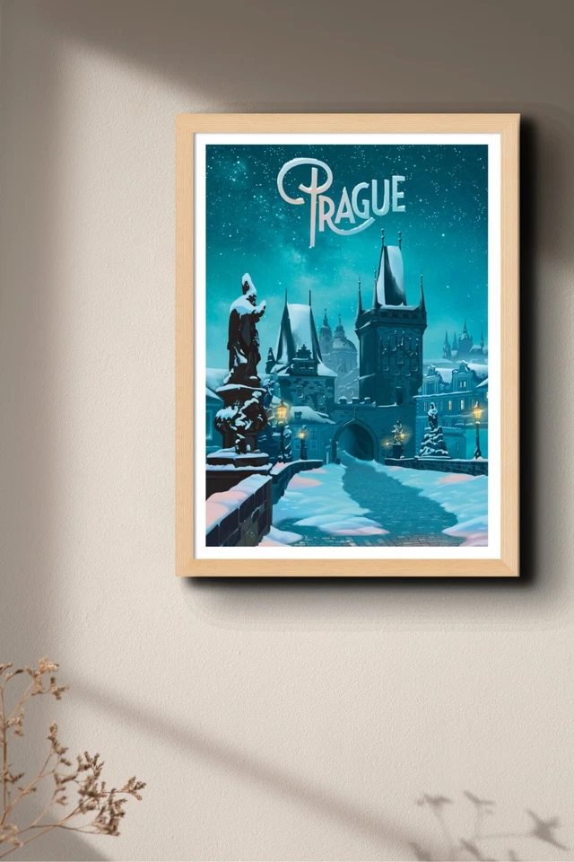 Travel Poster Winter Charles Bridge (Prague) - Image 4 of 4