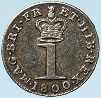 1800 UK Great Britain United Kingdom KING GEORGE III Silver Penny