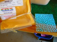 Dichroic Glass:CBS 96 COE Red/Silver/Blue on Hammered Textured Thin Clear-3"Sq