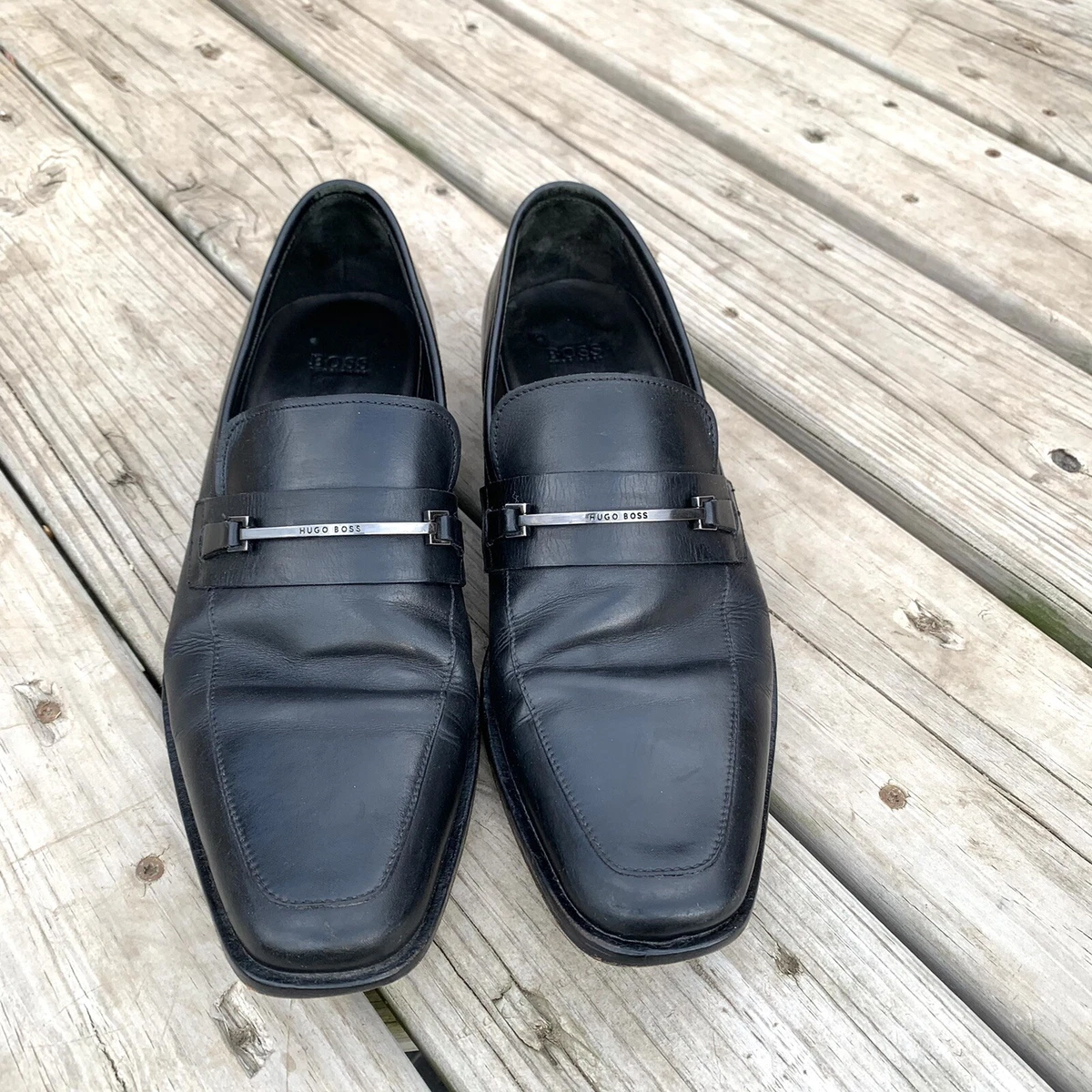 Hugo Boss Mens Carl Black Leather / Dress Shoes Size 11 | eBay