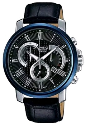 Versand aus Deutschland BEM520BUL-1AV Casio Leder Datum Chronograph 5 ATM OVP