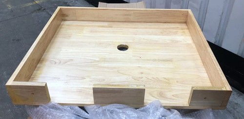 Floating bathroom wood beam shelf counter top stand wash rustic vanity basin DIY - Picture 7 of 12