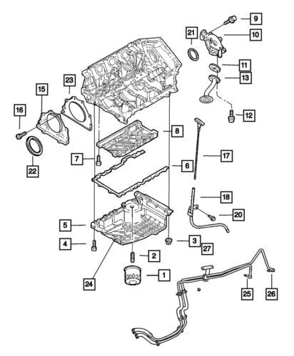 Tubo indicador de aceite de motor genuino Mopar 2001-2006 Chrysler Sebring 4792384AB Foto 4 de 4