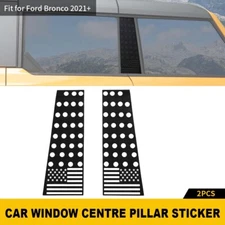Door Window Pillar Post Cover Decoration Stickers For Ford Bronco 2021-23 Black