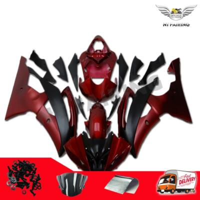 NTB Injection Fairing Kit Red Black Fit for YAMAHA 2008-2016 YZF R6 Plastic k006