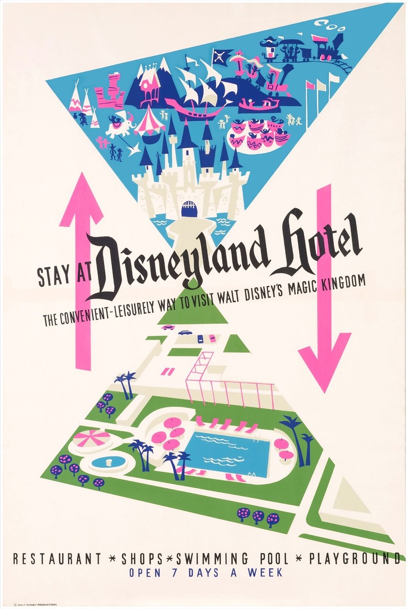Disneyland Hotel - Disneyland Attraction Poster - Walt Disney